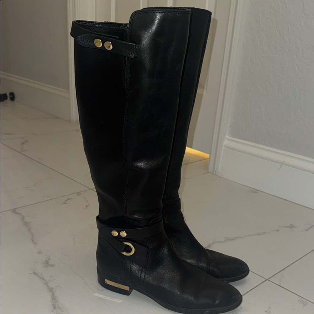 Black Leather Riding Boots